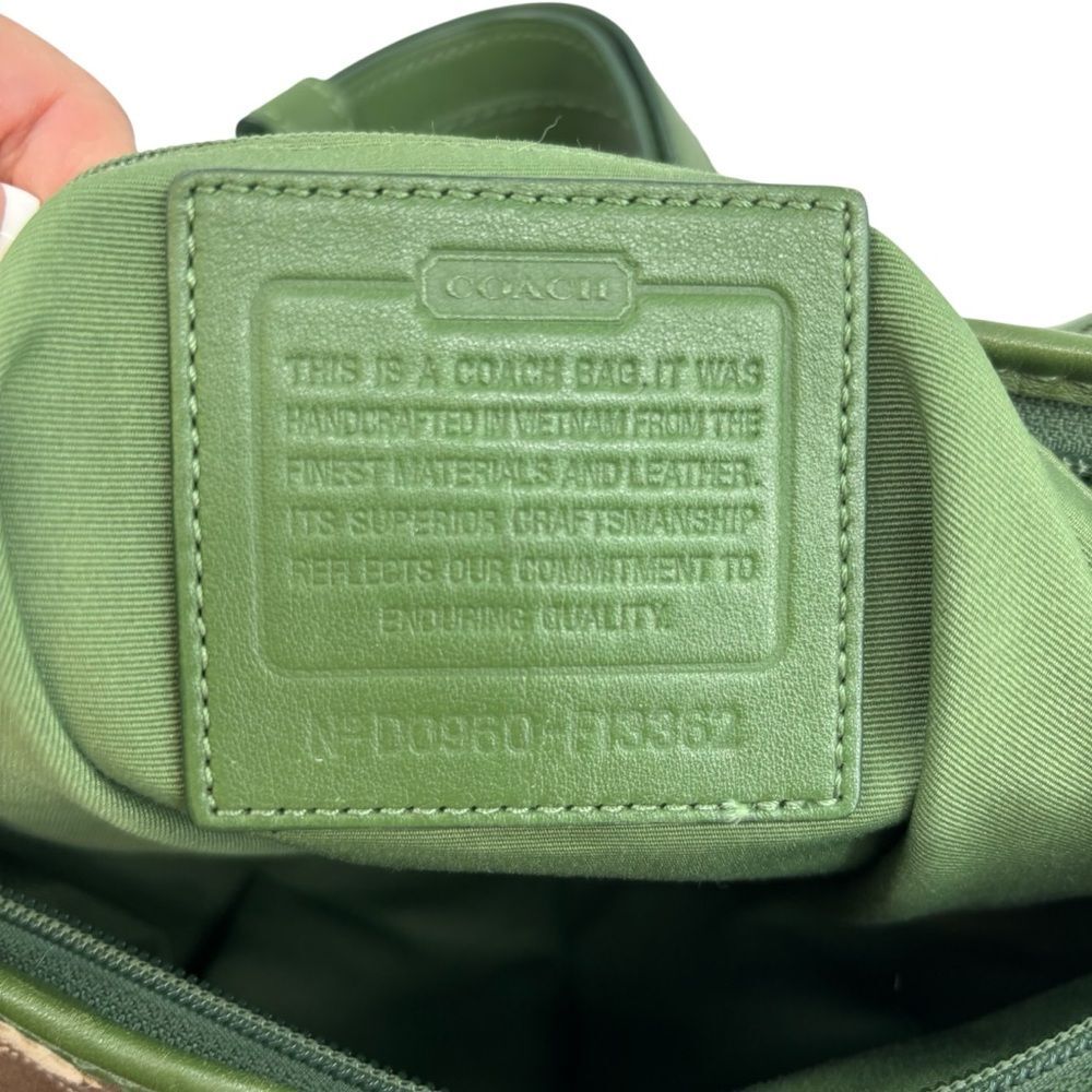 Coach Rugby Duffle Signature Jacquard Print Leather Details Khaki/Green - Picture 6 of 8